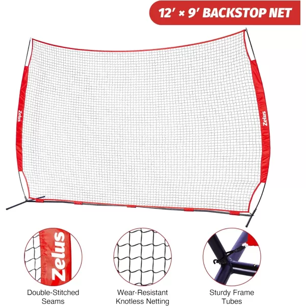 Collapsible Barricade Backstop Net 12x9 ft Net for Lacrosse Baseball Basketball Soccer Field Hockey and Softball Practice Barrier Portable Hitting Net for Backyard Park with Carry Bag