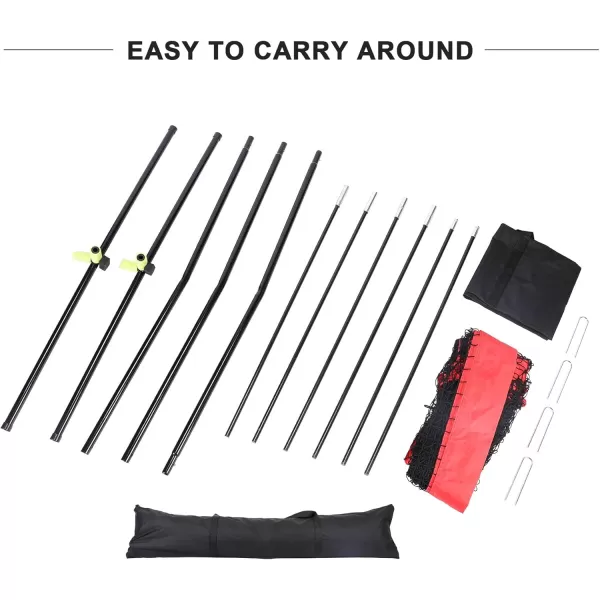 Collapsible Barricade Backstop Net 12x9 ft Net for Lacrosse Baseball Basketball Soccer Field Hockey and Softball Practice Barrier Portable Hitting Net for Backyard Park with Carry Bag