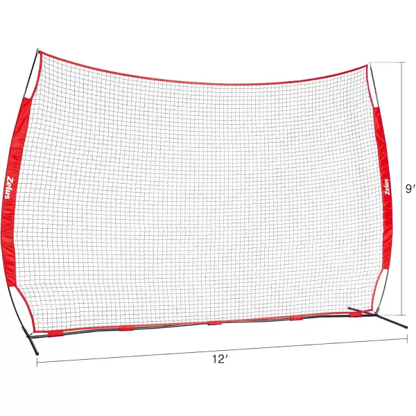 Collapsible Barricade Backstop Net 12x9 ft Net for Lacrosse Baseball Basketball Soccer Field Hockey and Softball Practice Barrier Portable Hitting Net for Backyard Park with Carry Bag