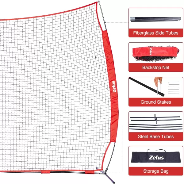 Collapsible Barricade Backstop Net 12x9 ft Net for Lacrosse Baseball Basketball Soccer Field Hockey and Softball Practice Barrier Portable Hitting Net for Backyard Park with Carry Bag
