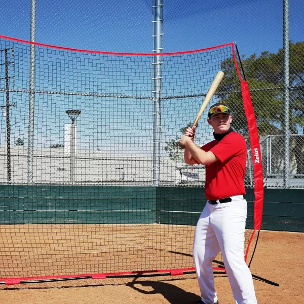 Collapsible Barricade Backstop Net 12x9 ft Net for Lacrosse Baseball Basketball Soccer Field Hockey and Softball Practice Barrier Portable Hitting Net for Backyard Park with Carry Bag