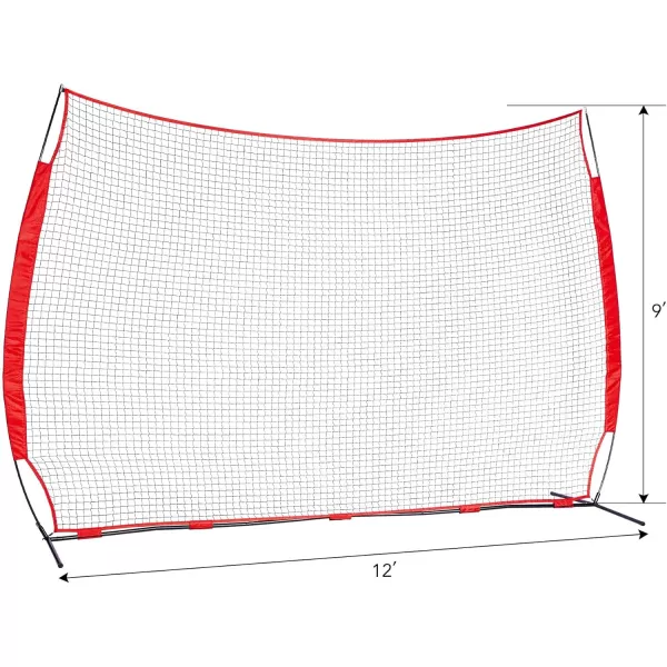 Collapsible Barricade Backstop Net 12x9 ft Net for Lacrosse Baseball Basketball Soccer Field Hockey and Softball Practice Barrier Portable Hitting Net for Backyard Park with Carry Bag