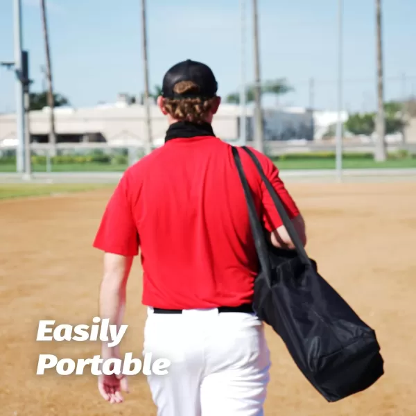 Collapsible Barricade Backstop Net 12x9 ft Net for Lacrosse Baseball Basketball Soccer Field Hockey and Softball Practice Barrier Portable Hitting Net for Backyard Park with Carry Bag