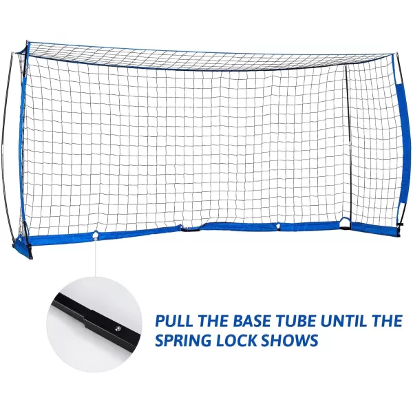 Portable Soccer Goal Set 12x6 ft Soccer Goal for Backyard Practice and 12 Soccer Cones  Soccer Equipment for Training  for Outdoor Play w Knotless Net 12 Sport ConesBlue