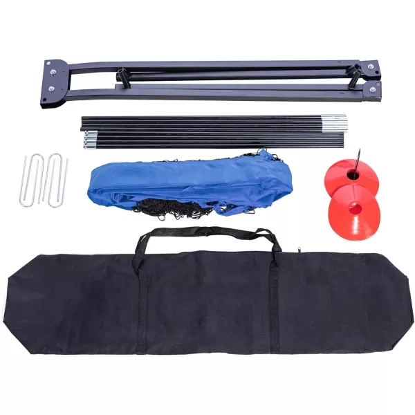 Portable Soccer Goal Set 12x6 ft Soccer Goal for Backyard Practice and 12 Soccer Cones  Soccer Equipment for Training  for Outdoor Play w Knotless Net 12 Sport ConesBlue