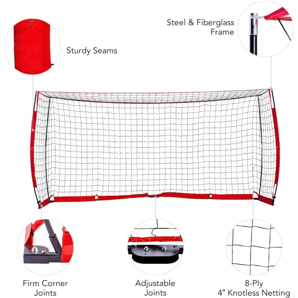 Portable Soccer Goal Set 12x6 ft Soccer Goal for Backyard Practice and 12 Soccer Cones  Soccer Equipment for Training  for Outdoor Play w Knotless Net 12 Sport ConesRed