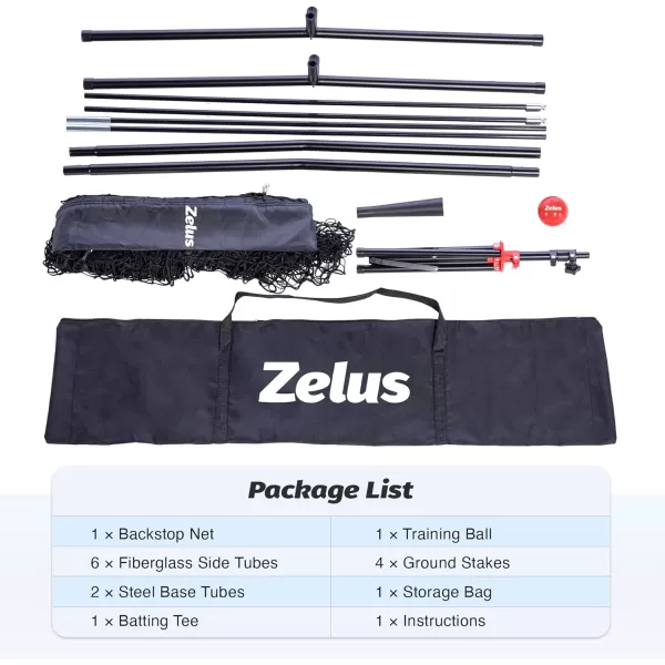 ZELUS 7x7ft Baseball Net Baseball Softball Practice Net with Tee Baseballs and Carry Bag for Batting Hitting and PitchingNet and teeBlack