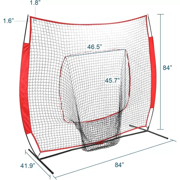 ZELUS 7x7ft Baseball Net for Hitting and Pitching Practice and Training  7x7 Portable Hitting Net Pitching Net  Batting Net with Frame and NetPractice Net