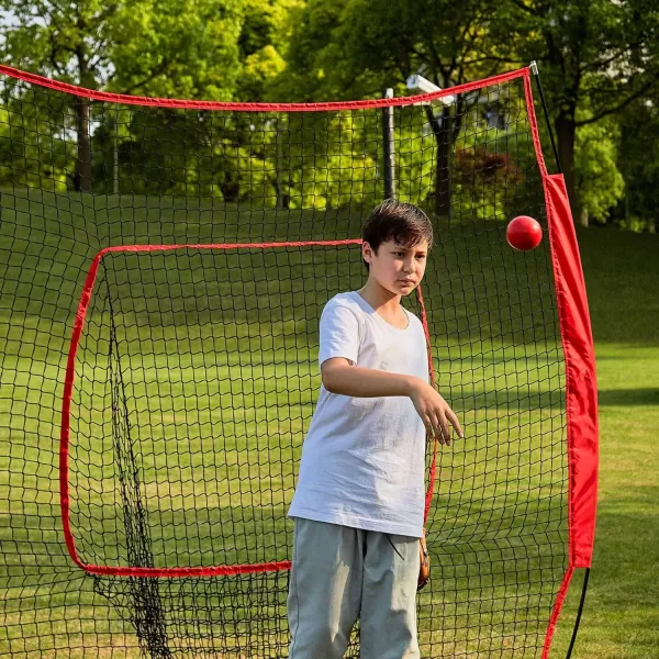 ZELUS 7x7ft Baseball Net for Hitting and Pitching Practice and Training  7x7 Portable Hitting Net Pitching Net  Batting Net with Frame and NetPractice Net