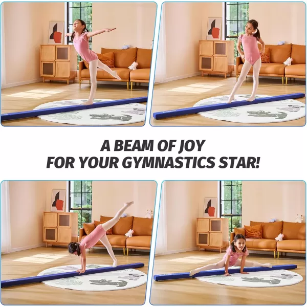 ZELUS 8 Folding Gymnastics Balance Beam Floor Balance Beam wCarry Handles AntiSlip Base for Kids Beginners ampamp Professional GymnastsBlue