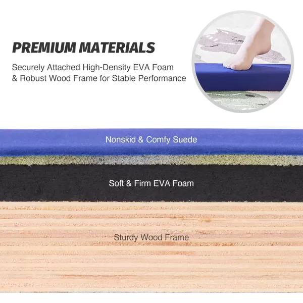ZELUS 8 Folding Gymnastics Balance Beam Floor Balance Beam wCarry Handles AntiSlip Base for Kids Beginners ampamp Professional GymnastsBlue
