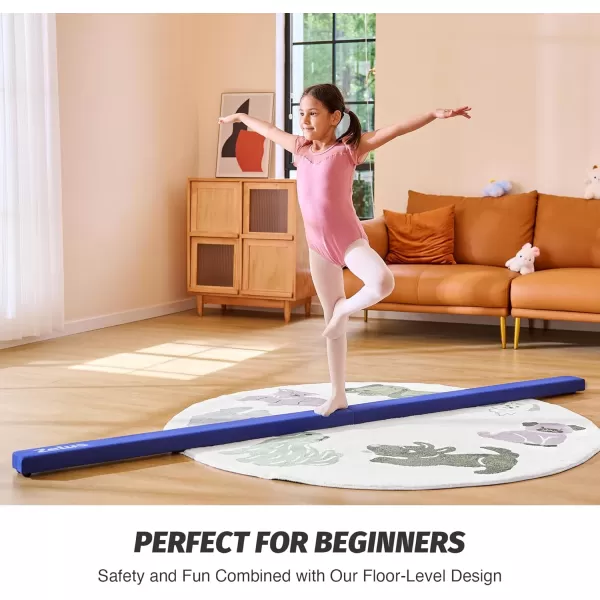ZELUS 8 Folding Gymnastics Balance Beam Floor Balance Beam wCarry Handles AntiSlip Base for Kids Beginners ampamp Professional GymnastsBlue