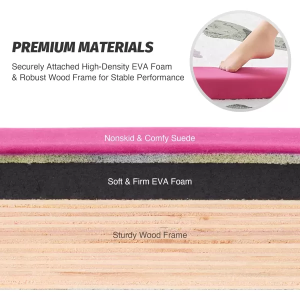 ZELUS 8 Folding Gymnastics Balance Beam Floor Balance Beam wCarry Handles AntiSlip Base for Kids Beginners ampamp Professional GymnastsPink