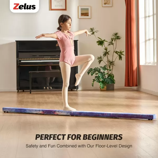 ZELUS 8 Folding Gymnastics Balance Beam Floor Balance Beam wCarry Handles AntiSlip Base for Kids Beginners ampamp Professional GymnastsStar