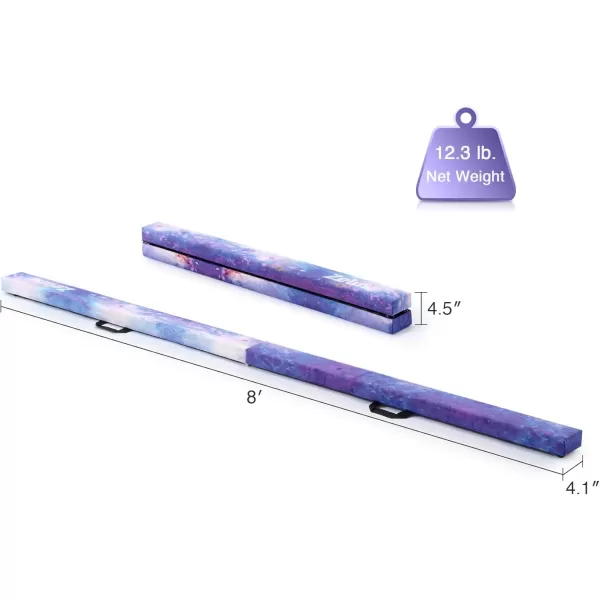 ZELUS 8 Folding Gymnastics Balance Beam Floor Balance Beam wCarry Handles AntiSlip Base for Kids Beginners ampamp Professional GymnastsStar