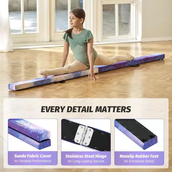 ZELUS 8 Folding Gymnastics Balance Beam Floor Balance Beam wCarry Handles AntiSlip Base for Kids Beginners ampamp Professional GymnastsStar