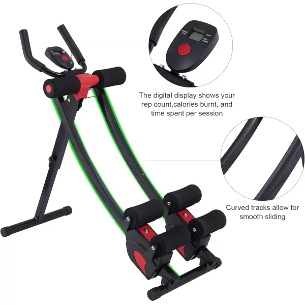 ZELUS Ab Machine for Home Gym Core Strength Training Equipment for Home Fitness Ab Crunch Coaster with 4 Intensities and Digital Display Foldable Core Trainer for AbdominalAb Crunch