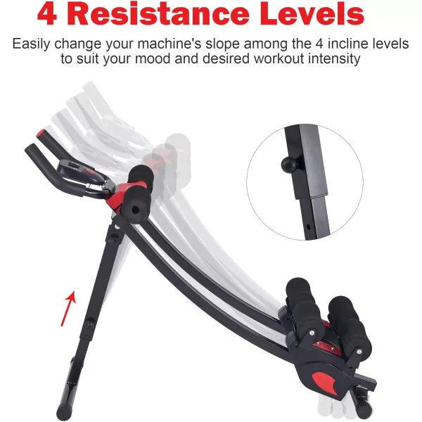 ZELUS Ab Machine for Home Gym Core Strength Training Equipment for Home Fitness Ab Crunch Coaster with 4 Intensities and Digital Display Foldable Core Trainer for AbdominalAb Crunch