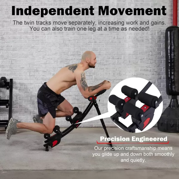 ZELUS Ab Machine for Home Gym Core Strength Training Equipment for Home Fitness Ab Crunch Coaster with 4 Intensities and Digital Display Foldable Core Trainer for AbdominalAb Crunch