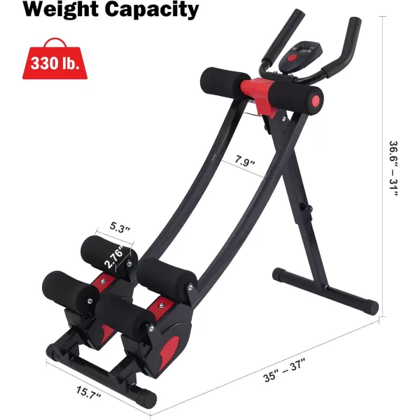 ZELUS Ab Machine for Home Gym Core Strength Training Equipment for Home Fitness Ab Crunch Coaster with 4 Intensities and Digital Display Foldable Core Trainer for AbdominalAb Crunch