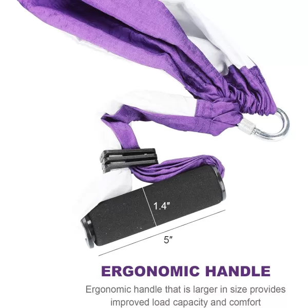 ZELUS Aerial Yoga Swing Sling Strong Yoga Hammock Kit Set Trapeze Inversion Equipment Include 2 Extensions Straps and Ceiling Mounting KitPurple and White