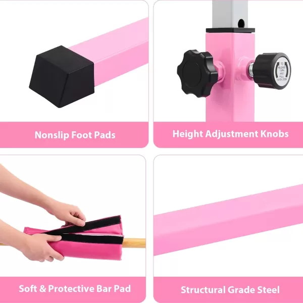 ZELUS Gymnastics Bar for Home  Height Adjustable 3 to 5 Gymnastics Bar for Kids  Junior Home Gym Equipment Girls ampamp Boys Kip Bar for Indoor Exercise Training  52quot Horizontal Bar 300lb Cap