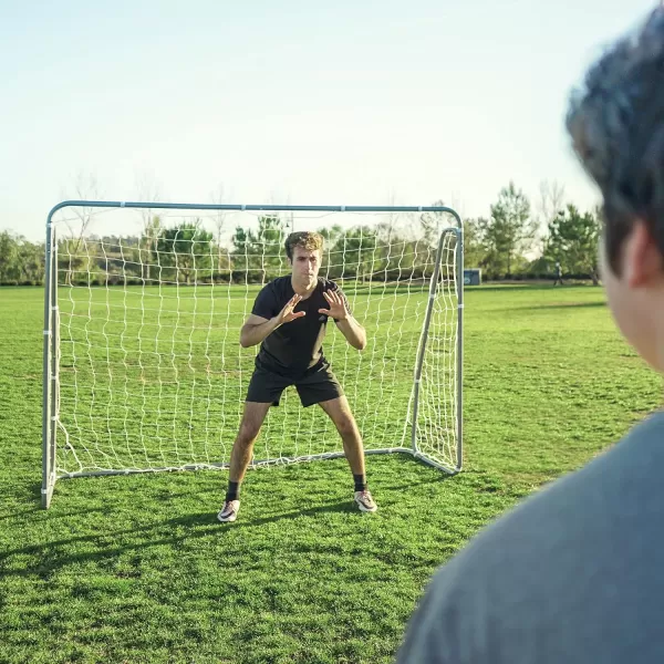 ZELUS Soccer Goal 8 x 56 ft 2 in 1 Powder Coated Soccer Goal Frame with All Weather Net ampamp Detachable Target Goal Net for improving Skills