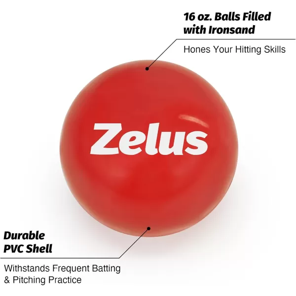 ZELUS Training Balls for Softball and Baseball Practice  28Inch 1 lb Weight Ball  Weighted Ball for Exercise  Baseball Accessory for Strength Hitting Batting Pitching ImprovementSet of 12