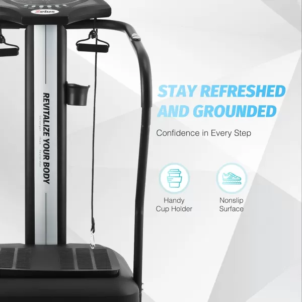 ZELUS Whole Body Vibration Plate 500W Vibration Plate Exercise Machine with 99 Levels 3 Preset Modes ampamp 2 Resistance Bands Training Fitness Vibration Platform Machine for Home Gym with 330lb Capacity