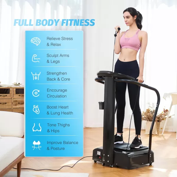 ZELUS Whole Body Vibration Plate 500W Vibration Plate Exercise Machine with 99 Levels 3 Preset Modes ampamp 2 Resistance Bands Training Fitness Vibration Platform Machine for Home Gym with 330lb Capacity