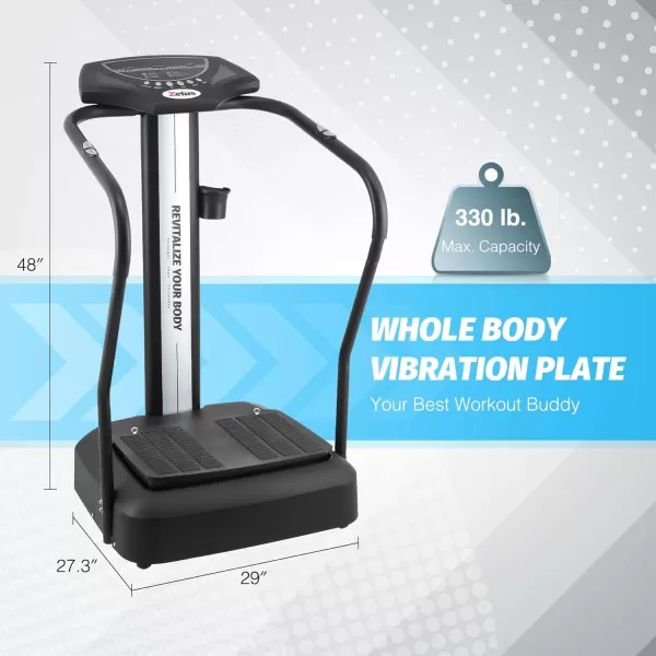 ZELUS Whole Body Vibration Plate 500W Vibration Plate Exercise Machine with 99 Levels 3 Preset Modes ampamp 2 Resistance Bands Training Fitness Vibration Platform Machine for Home Gym with 330lb Capacity