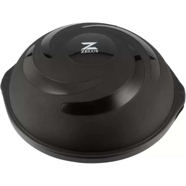 ZELUS 25in Balance Ball  1500lb Inflatable Half Exercise Ball Wobble Board Balance Trainer w Nonslip Base  Half Yoga Ball Strength Training Equipment w 2 Bands Pump Extra Ball IncludedBlack