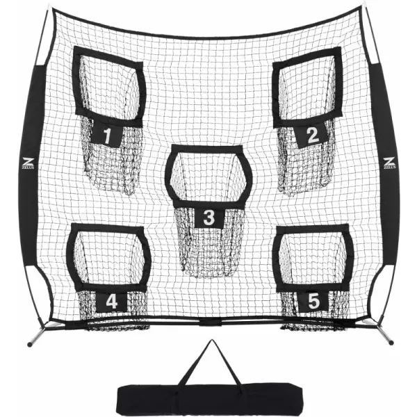 ZELUS 7 x 7ft Football Trainer Throwing Net  Training Throwing Target Practice with 5 Throwing Targets  Great for Quarterback  Includes Carry BagBlack