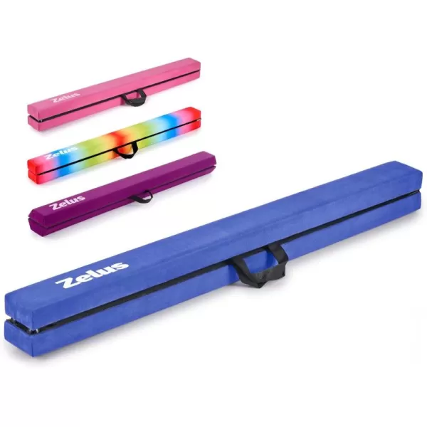 ZELUS 8 Folding Gymnastics Balance Beam Floor Balance Beam wCarry Handles AntiSlip Base for Kids Beginners ampamp Professional GymnastsBlue