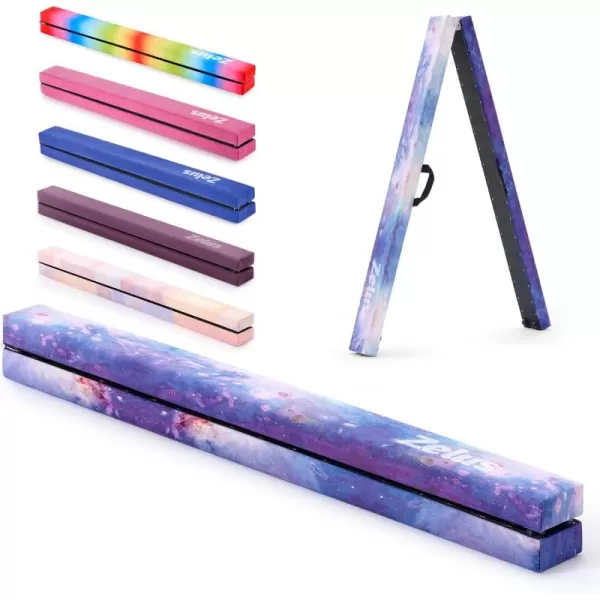 ZELUS 8 Folding Gymnastics Balance Beam Floor Balance Beam wCarry Handles AntiSlip Base for Kids Beginners ampamp Professional GymnastsStar