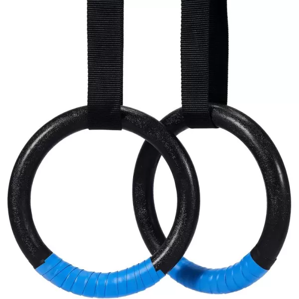ZELUS Gymnastic Rings Exercise Olympic Rings with Adjustable Straps Steel Buckles Perfect for Workout Strength Training PullUps and Dips Black