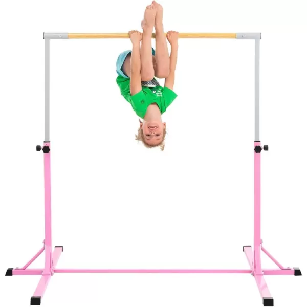ZELUS Gymnastics Bar for Home  Height Adjustable 3 to 5 Gymnastics Bar for Kids  Junior Home Gym Equipment Girls ampamp Boys Kip Bar for Indoor Exercise Training  52quot Horizontal Bar 300lb Cap