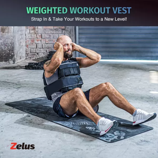 ZELUS 20lb 30lb 60lb Weighted Vest with Adjustable Weights for Exercise Weight Vest for Men Workout Vest for Home Workouts Cardio Strength Training Weight Loss60lbSandbags