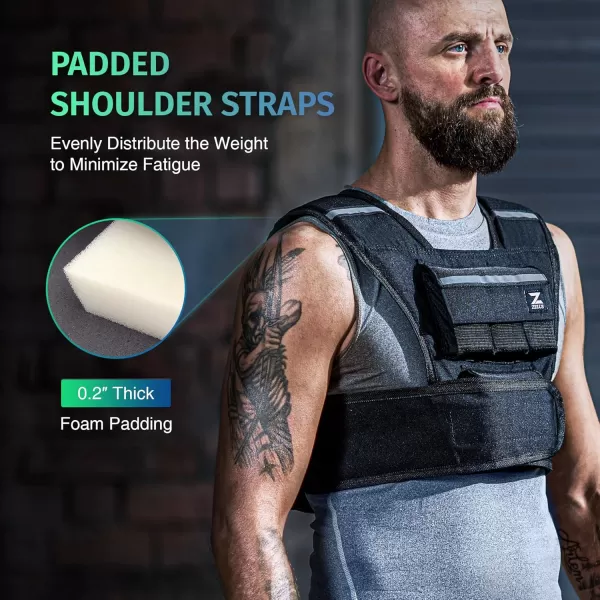 ZELUS 20lb 30lb 60lb Weighted Vest with Adjustable Weights for Exercise Weight Vest for Men Workout Vest for Home Workouts Cardio Strength Training Weight Loss23lbSandbags
