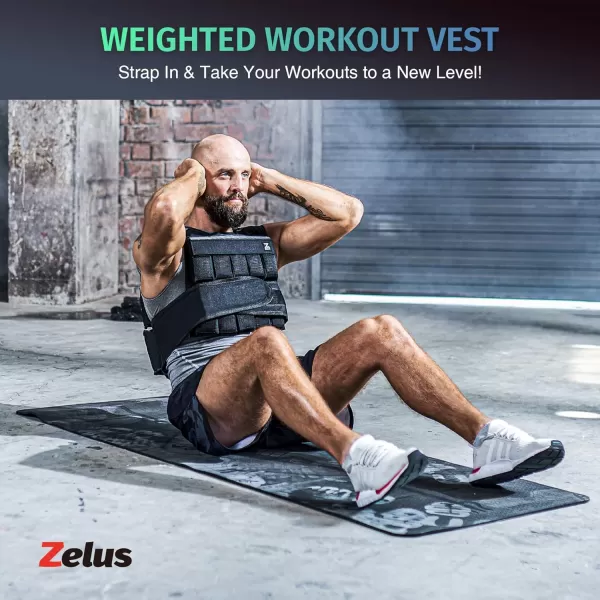 ZELUS 20lb 30lb 60lb Weighted Vest with Adjustable Weights for Exercise Weight Vest for Men Workout Vest for Home Workouts Cardio Strength Training Weight Loss30lbSandbags