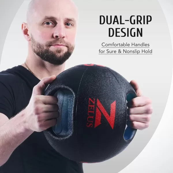 ZELUS Medicine Ball with Dual Grip 1020 lbs Exercise Ball Weight Ball with Handles Textured Grip Exercise Ball Strength Training Core Workouts100 Pounds