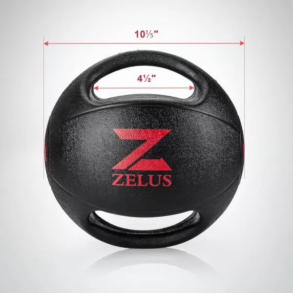ZELUS Medicine Ball with Dual Grip 1020 lbs Exercise Ball Weight Ball with Handles Textured Grip Exercise Ball Strength Training Core Workouts100 Pounds