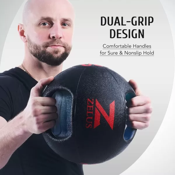ZELUS Medicine Ball with Dual Grip 1020 lbs Exercise Ball Weight Ball with Handles Textured Grip Exercise Ball Strength Training Core Workouts200 Pounds