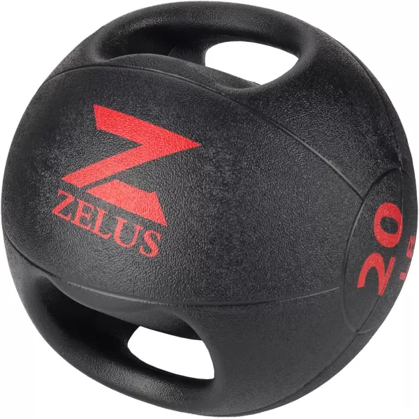 ZELUS Medicine Ball with Dual Grip 1020 lbs Exercise Ball Weight Ball with Handles Textured Grip Exercise Ball Strength Training Core Workouts200 Pounds