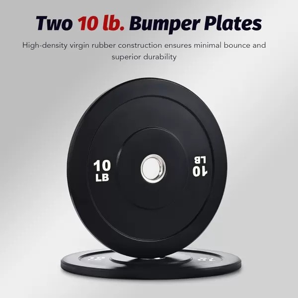 ZELUS Weight Plate Set Twin 2quot Bumper Plates for Strength and Training Fitness Olympic Weight Set with Rubber Barbell Dumbbell Plates Stainless Steel Inserts for Pro or Home Gyms Set of 210 LB
