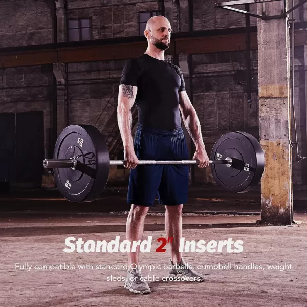 ZELUS Weight Plate Set Twin 2quot Bumper Plates for Strength and Training Fitness Olympic Weight Set with Rubber Barbell Dumbbell Plates Stainless Steel Inserts for Pro or Home Gyms Set of 255 LB