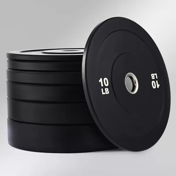 ZELUS Weight Plate Set Twin 2quot Bumper Plates for Strength and Training Fitness Olympic Weight Set with Rubber Barbell Dumbbell Plates Stainless Steel Inserts for Pro or Home Gyms Set of 215 LB