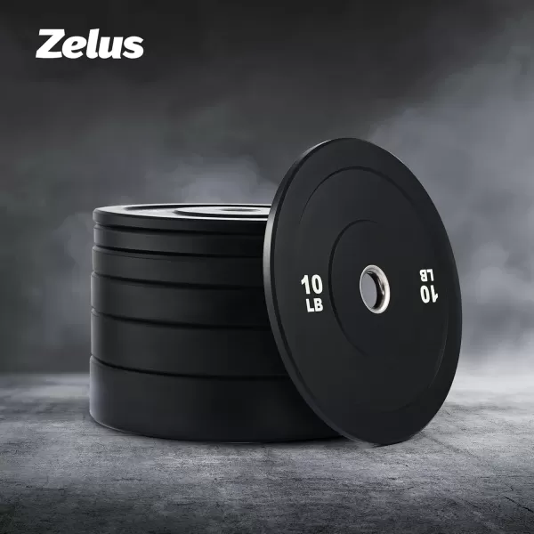 ZELUS Weight Plate Set Twin 2quot Bumper Plates for Strength and Training Fitness Olympic Weight Set with Rubber Barbell Dumbbell Plates Stainless Steel Inserts for Pro or Home Gyms Set of 2180 LB
