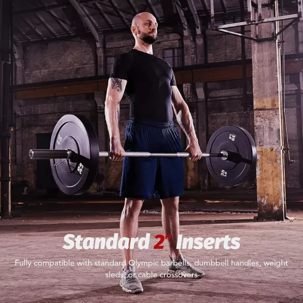 ZELUS Weight Plate Set Twin 2quot Bumper Plates for Strength and Training Fitness Olympic Weight Set with Rubber Barbell Dumbbell Plates Stainless Steel Inserts for Pro or Home Gyms Set of 235 LB