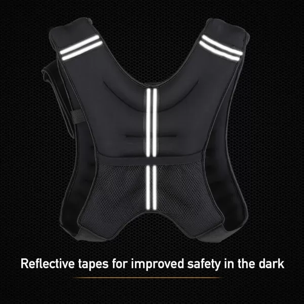 ZELUS Weighted Vest 6lb8lb12lb16lb20lb25lb30lb Weight Vest with Reflective Stripe for Workout Strength Training Running Fitness Muscle Building Weight Loss WeightliftingBlack